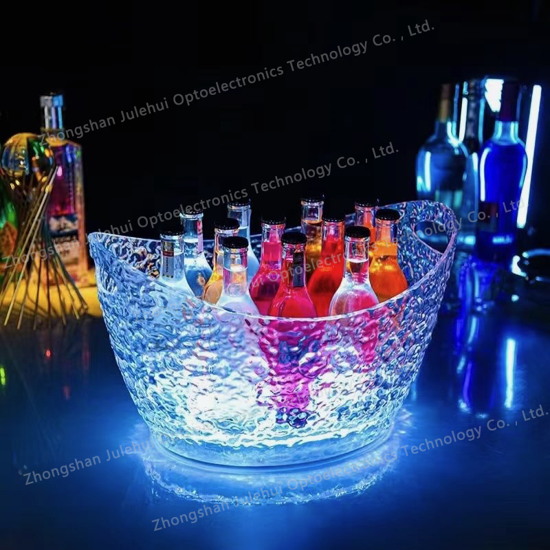 New Design JLH Luxury Eco-Friendly Waterproof Large Capacity 24 Beer RGB Lighting Durable PC Plastic Ice Bucket Model PC for