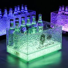 New Design JLH Luxury Eco-Friendly Waterproof Large Capacity 24 Beer RGB Lighting Durable PC Plastic Ice Bucket Model PC for