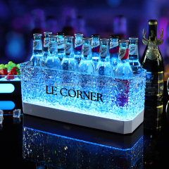 New Design JLH Luxury Eco-Friendly Waterproof Large Capacity 24 Beer RGB Lighting Durable PC Plastic Ice Bucket Model PC for