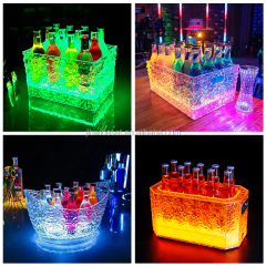 New Design JLH Luxury Eco-Friendly Waterproof Large Capacity 24 Beer RGB Lighting Durable PC Plastic Ice Bucket Model PC for