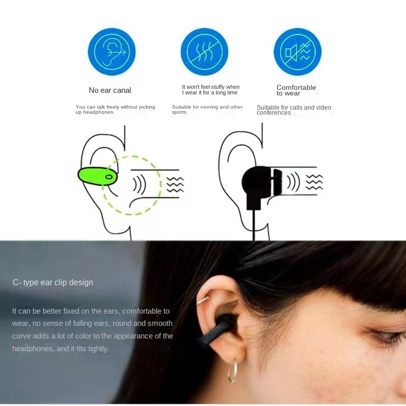 Open Ear True Wireless earphones on ear Single Earbud OWS earbuds Open Ear True Wireless earbuds