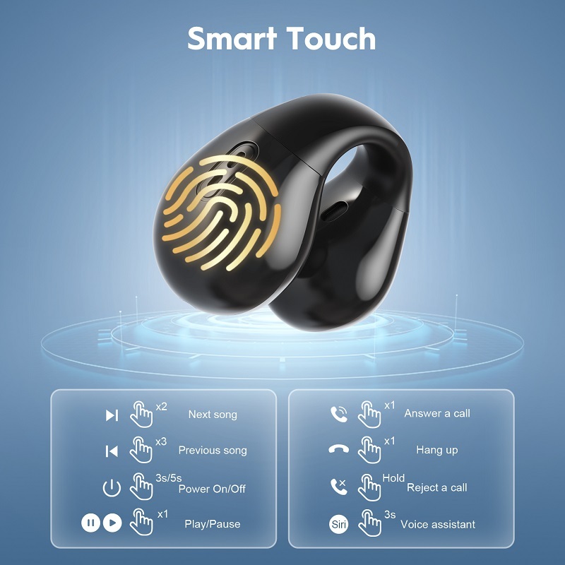 Ear Clip Earphones Open Ear Clip Headsets True wireless stereo earbuds Hifi for sports people