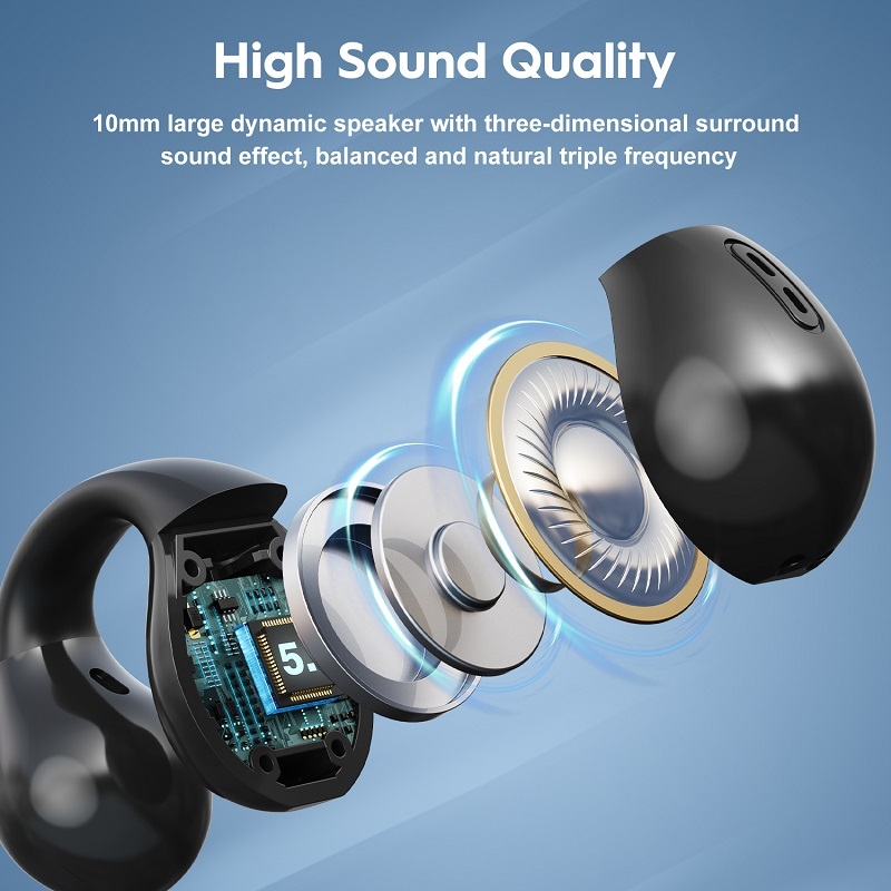 Ear Clip Earphones Open Ear Clip Headsets True wireless stereo earbuds Hifi for sports people