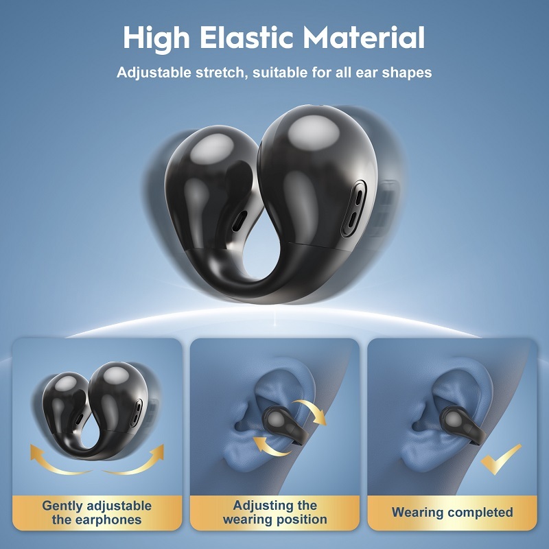 Ear Clip Earphones Open Ear Clip Headsets True wireless stereo earbuds Hifi for sports people