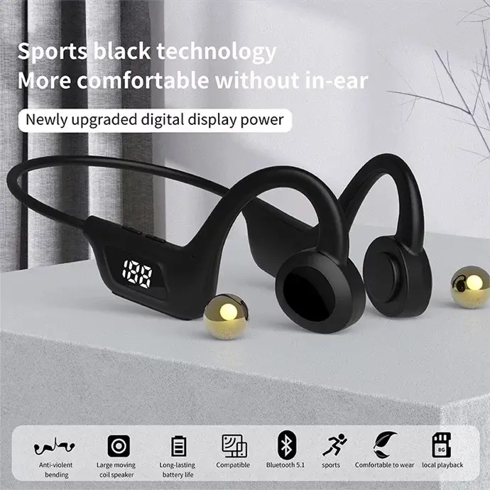Bone Conduction Headphones TWS Wireless Sport Earphone Fone Bluetooth Headset Handsfree With Mic For Running Gaming Earbuds