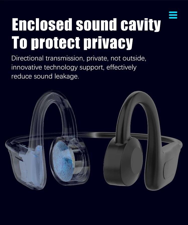 Bone Conduction Earphone Wireless Sports TWS Headphone Blue tooth Compatible Waterproof Headset Not In-ear Headphone