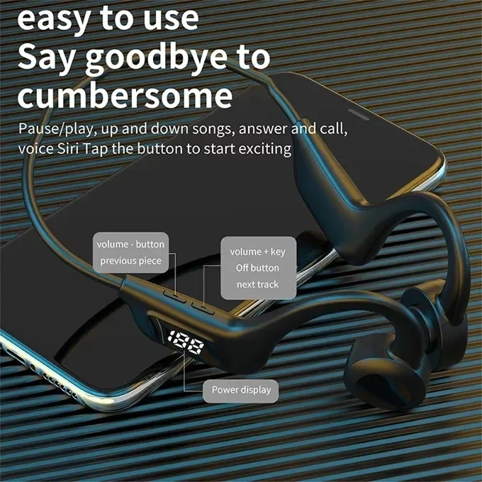 Bone Conduction Headphones TWS Wireless Sport Earphone Fone Bluetooth Headset Handsfree With Mic For Running Gaming Earbuds