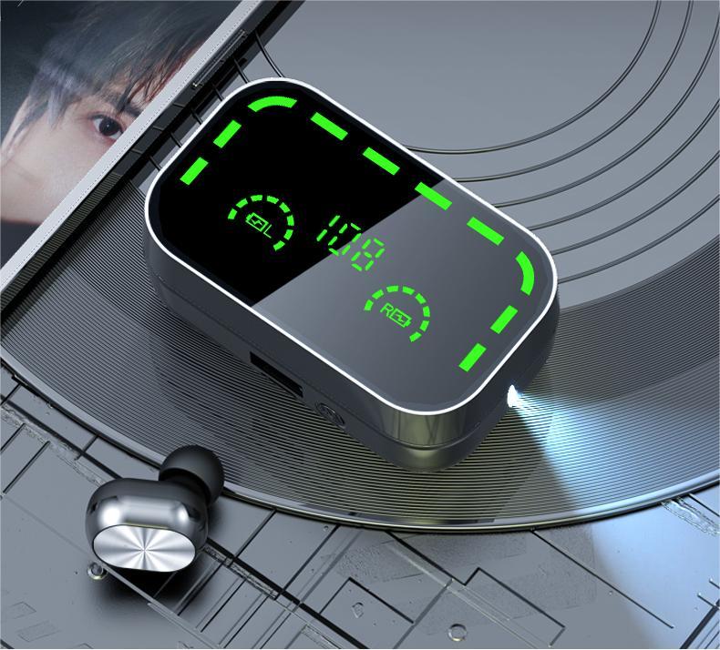 Wholesale stock with power bank mirror Headset type-c led Digital Display bluetooth earbuds tws True Wireless earphone