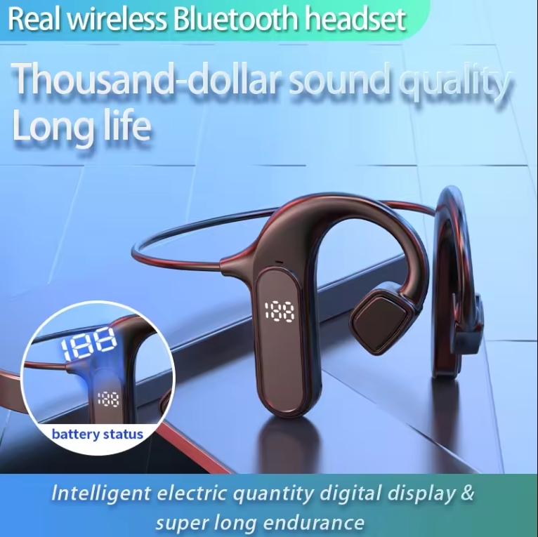 New Bone Conduction Headphones TF Card Wireless Earphones Ear Hook Running Sports Headset With Mic