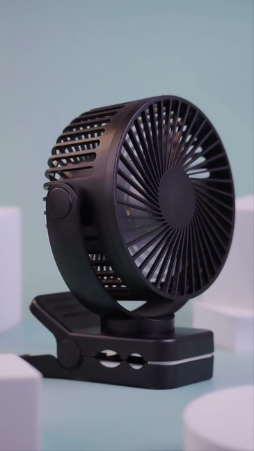 USB Rechargeable Portable Clip Fan With LED Lights for Tent Desk Office