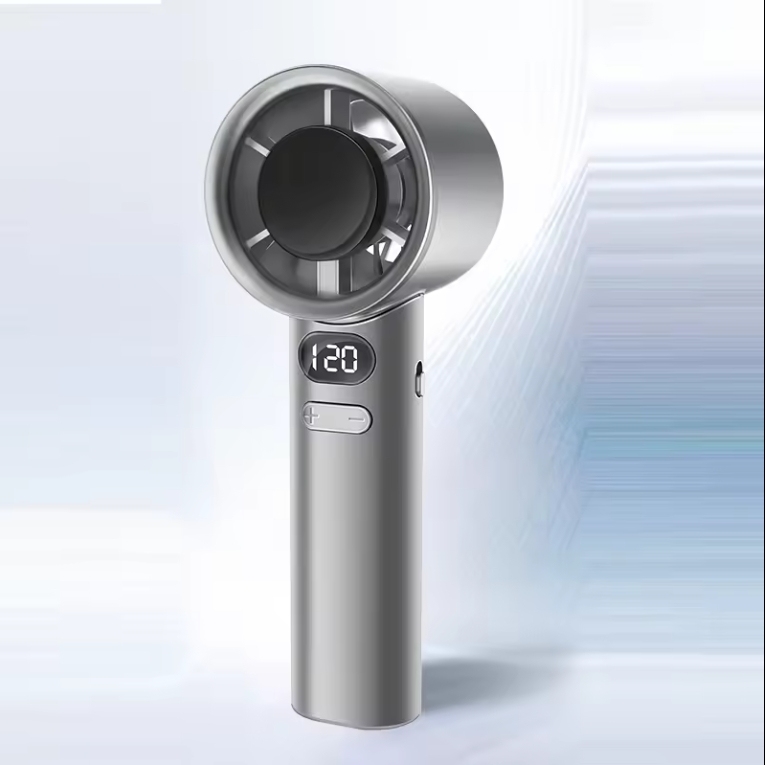 New Hand-Held Violent Turbine Small Fan Digital Display High-Speed 120-Speed Infinitely Variable Outdoor Portable Small Fan
