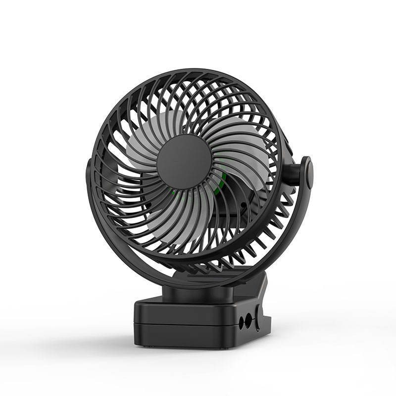 USB Rechargeable Portable Clip Fan With LED Lights for Tent Desk Office
