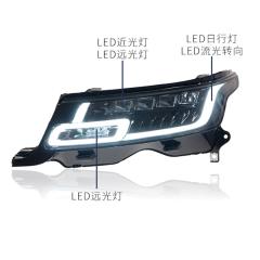 Suitable for 14-17 models of Land Rover Range Rover Sport Edition headlight assembly modification matrix full LED light source running water steering