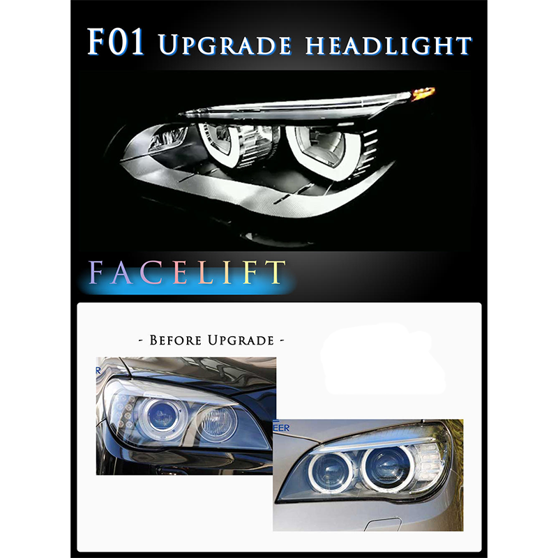 Kabeer US Warehouse F01 LED Headlight for BMW 7 2010-2014 F02 Xenon Hid Car Upgrade to FULL LED Angle Eye LCI Facelift Version