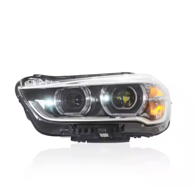 Kabeer Headlight for BMW X1 F48 F49 Headlights 2016-2019 DRL Day Running Light LED Bi Xenon Bulb Assembly
