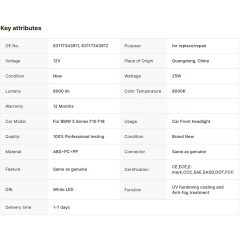 Kabeer F10 Headlight Fit for BMW 5 Series 2014 F10 F18 Headlight 520 525 530 540 OEM 201-2017 AFS Adaptive