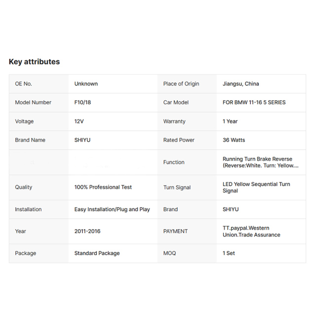 Upgrade F10 to G30 G38 LCI Look Taillight Taillamp for 2011-2016 BMW F10/18 Taillamp Taillights with Center Light Assembly