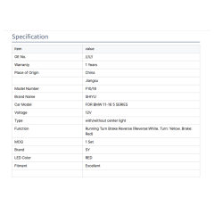 Upgrade F10 to G30 G38 LCI Look Taillight Taillamp for 2011-2016 BMW F10/18 Taillamp Taillights with Center Light Assembly