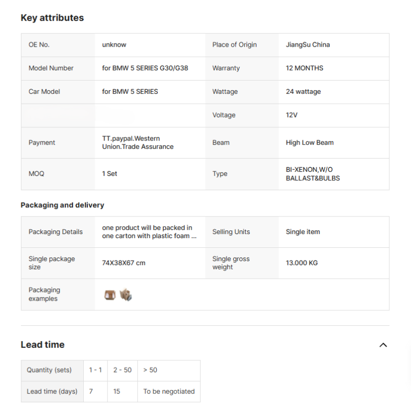 Modified Led Auto Car Front Light for BMW 2021-2022 5 SERIES G38 LCI HEAD LAMP