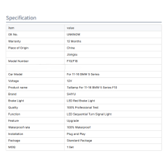 Upgrade F10 to G30 Look Taillight Taillamp for BMW 5 Serties 2011-2016 F10/F18 Taillights Taillamp Assembly