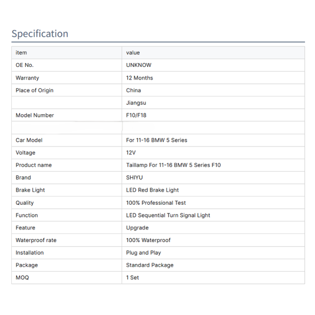 Upgrade F10 to G30 Look Taillight Taillamp for BMW 5 Serties 2011-2016 F10/F18 Taillights Taillamp Assembly