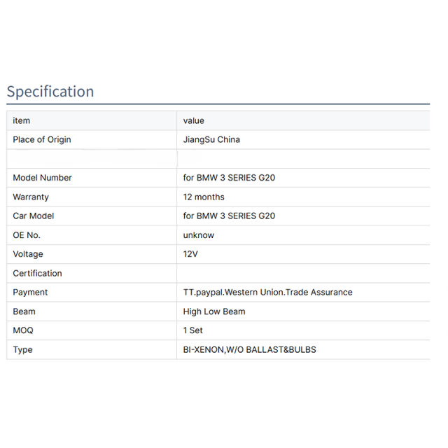 Modified Led Auto Car Front Light for G20 20-22 HEAD LAMP (NO NEED CHANGE BUMPER)