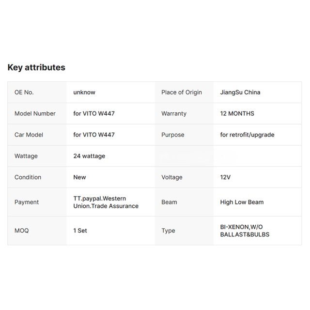 Modified Led Auto Car Front Light for BENZ VITO W447 TAIL LAMP WITH MIDDLE LAMP