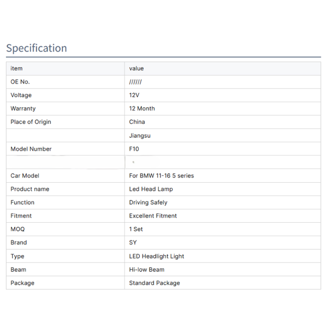 Auto Lighting Systems Auto Parts Headlights for 11-16 BMW 5 Series F10