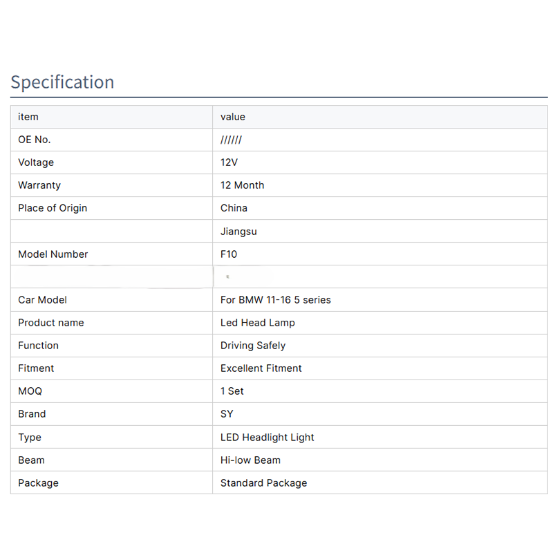 Auto Lighting Systems Auto Parts Headlights for 11-16 BMW 5 Series F10