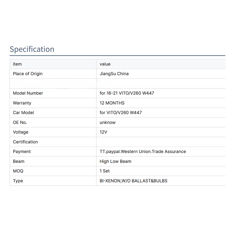 Modified Led Auto Car Front Light for BENZ VITO W447 TAIL LAMP WITH MIDDLE LAMP