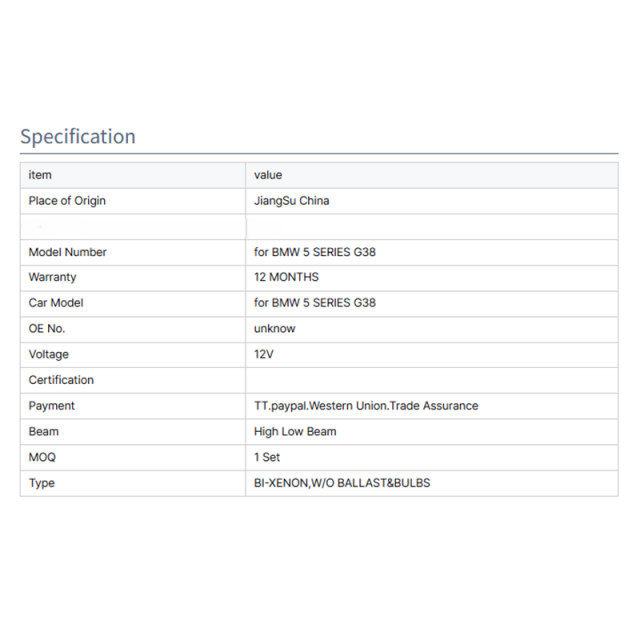 Modified Led Auto Car Front Light for BMW 2021-2022 5 SERIES G38 LCI HEAD LAMP