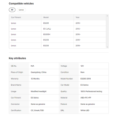 Modified ES200 LED Headlight for ES 2012-2017 ES200 ES250 ES300h ES350 Old Upgrade Modify to Triple Lens Style Laser Head