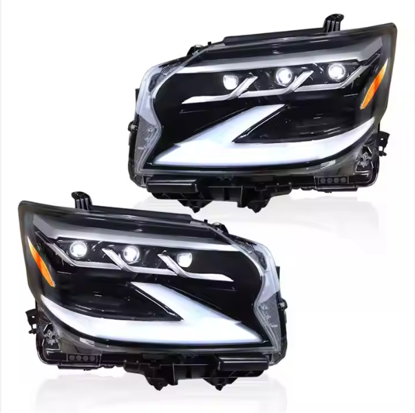 Second-hand Original Genuine Headlight for Lexus GX460 Triple Lens Version Used Headlight with logo From Old Car