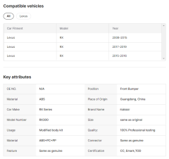 Car Front Bumper Auto Front Grill Bumper for Lexus 2013 RX350 RX 330 RX 450H Original Body OEM Customized
