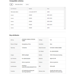 Auto Light for Lexus ES250 Headlight Xenon/ Halogen Type EU/ USA Type 2012 Year -