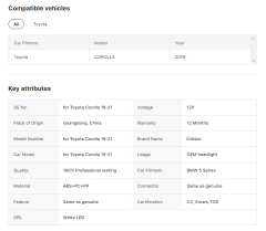 Full LED Headlights EU Version OEM 81170-02V70 81130-02V70 Headlight for Toyota Corolla 19-21 LED Assembly