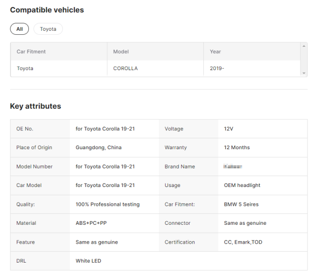 Full LED Headlights EU Version OEM 81170-02V70 81130-02V70 Headlight for Toyota Corolla 19-21 LED Assembly