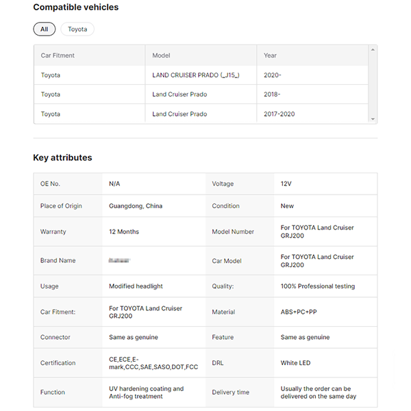 LED Headlights for TOYOTA Land Cruiser GRJ200 2016-2020 LC200 LC300 DRL Head Lamp LED Bi Xenon Bulb Fog Lights