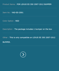 FOR LEXUS ES 350 2007-2012 BUMPER