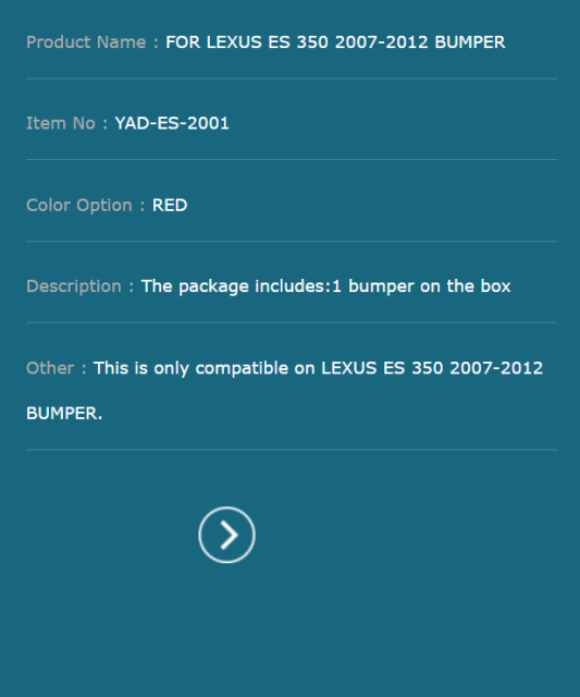 FOR LEXUS ES 350 2007-2012 BUMPER