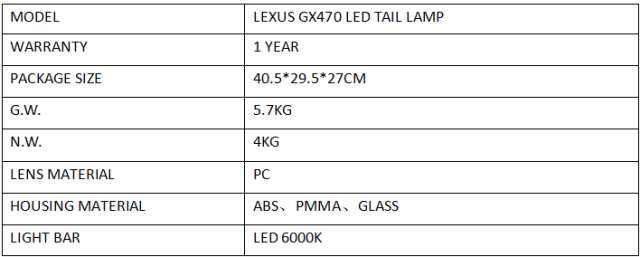 FOR LEXUS GX470 LED TAIL LAMP