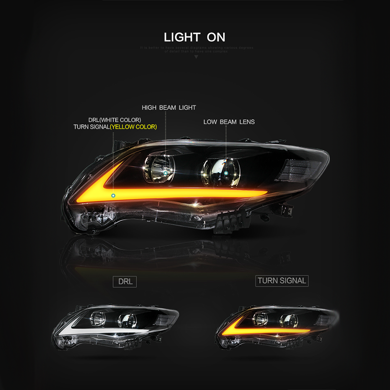 FOR TOYOTA COROLLA 2011-2013 HEAD LAMP