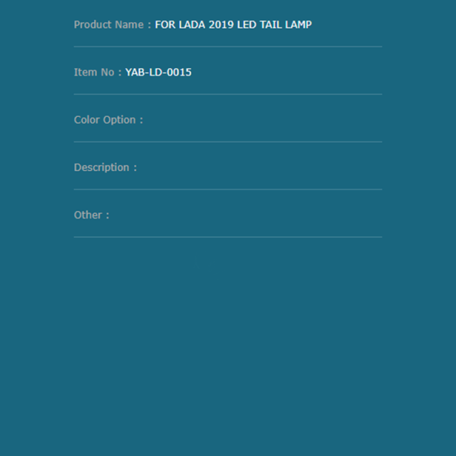 FOR LADA 2019 LED TAIL LAMP