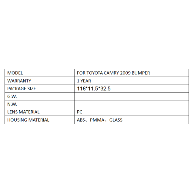 FOR TOYOTA CAMRY 2009 BUMPER