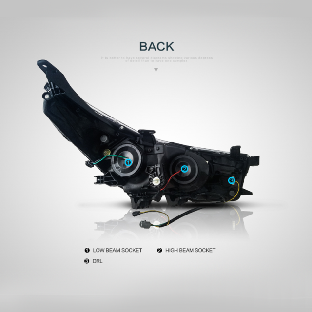 FOR TOYOTA COROLLA 2014-2017 LED HEAD LAMP