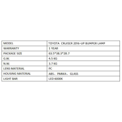 FOR TOYOTA CRUISER 2016-UP BUMPER LAMP
