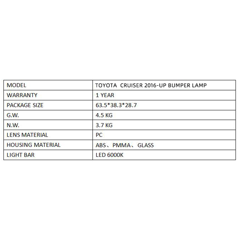 FOR TOYOTA CRUISER 2016-UP BUMPER LAMP
