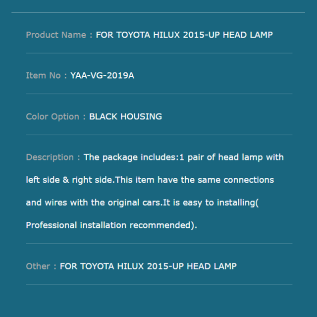 FOR TOYOTA LAND CRUISER PRADO 2018-UP HEAD LAMP