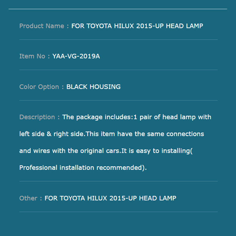 FOR TOYOTA LAND CRUISER PRADO 2018-UP HEAD LAMP