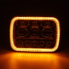Square 5x7 led headlight for cherokee xj hi/lo beam Reflector led headlamp with angel eye for jeep accessories